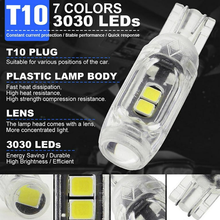 T10 5W5 501 led Multi Coloured Front SideLight ,Interior bulb