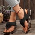 thumbnail image 5 of Floral Sandals for Women, Orthopedic Sandals for Women Flip Flops With Arch Support Comfortable Flower Wedge Sandals Casual Non Slip Back Strap Summer Beach Flip Flops, Black 5.5, 5 of 8