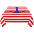 thumbnail image 3 of Nautical Anchor Red Stripes Soft Tablecloth Square Dinng Table Covers for Kitchen & Table Linens 60" x 60", 3 of 8