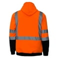 thumbnail image 2 of Men's ANSI Class 3 High Visibility Sweatshirt, Hooded Pullover, Black Bottom - Orange / XXX-Large, 2 of 2