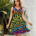 thumbnail image 7 of Rainbow Leopard Print Dress Fashion Beach Long Dresses Female Party Printed Sundress, 7 of 7