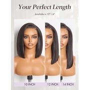 LUVME Nature Max Silky Blunt Cut 12 Bob Glueless Ear-to-ear 13x4 HD Lace Front Wig Pre-Cut Lace Flexi-Fit Drawstring Cap