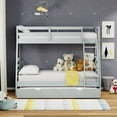 thumbnail image 2 of Plana Solid Wood Twin Over Full Bunk Bed and Trundle in Light Gray, 2 of 8