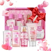 BBlove Bath and Body Care Set,Japanese Cherry Blossom Scents,Bath&Body 4 Set,with Body Lotion,Body Mist,Shower Gel and Body Scrub