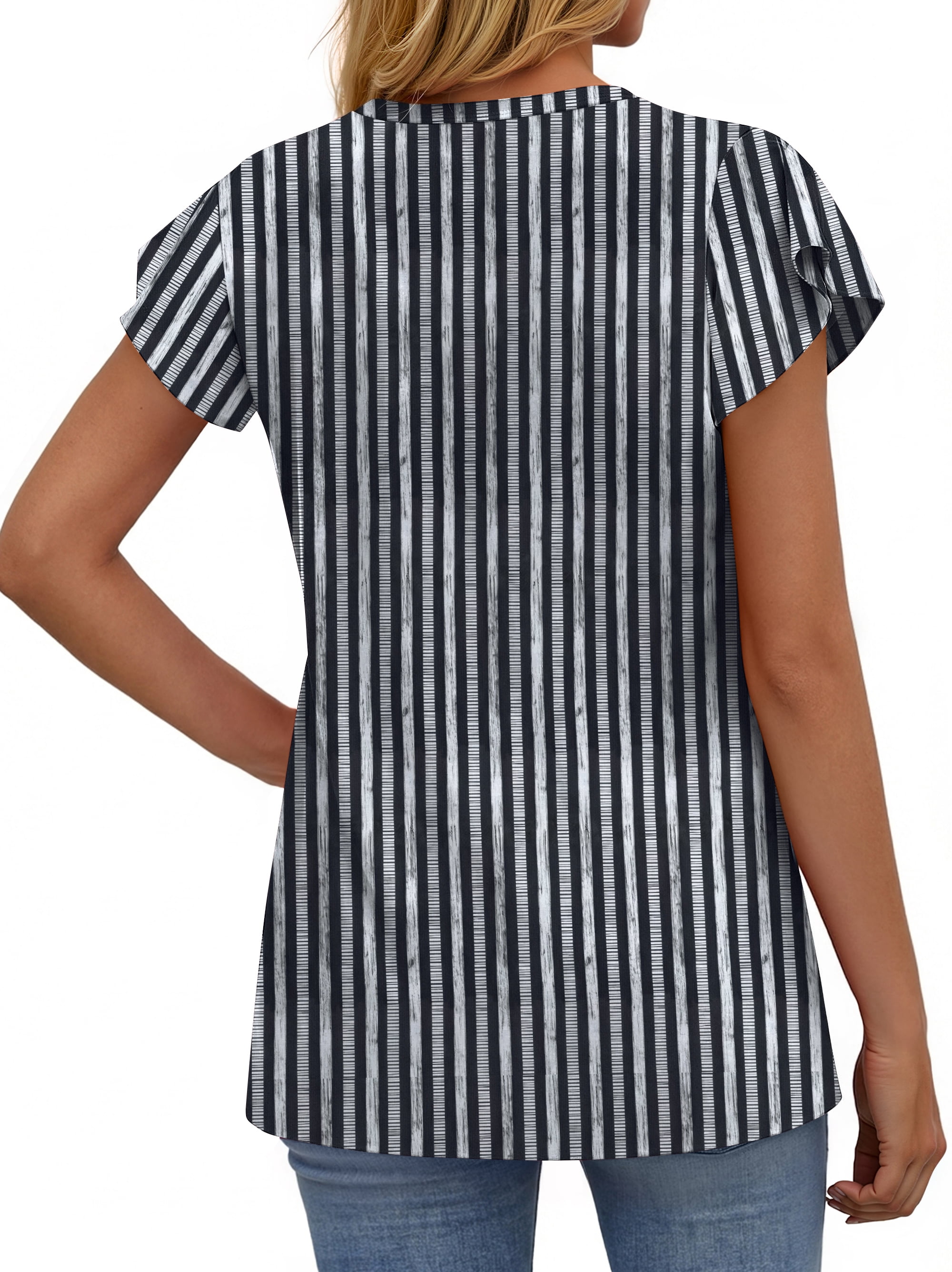 Fantaslook Womens Tops V Neck Short Sleeve Summer Shirts Babydoll Peplum Tops Tunic Dressy Casual Blouses