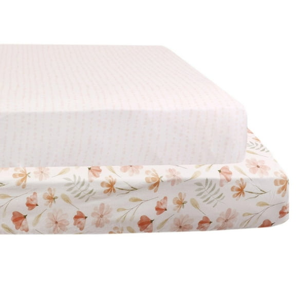 lot de 2 draps de lit de bébé, floral