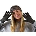 thumbnail image 3 of C.C Winter Warm Eco-Friendly Knit Chenille Touchscreen Texting Gloves, Dark Olive, 3 of 5