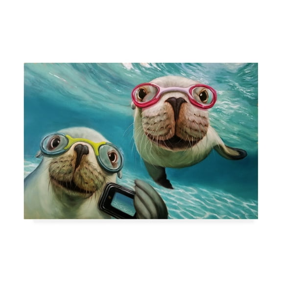 Trademark Fine Art 'Underwater Selfie' Canvas Art by Lucia Hefferna