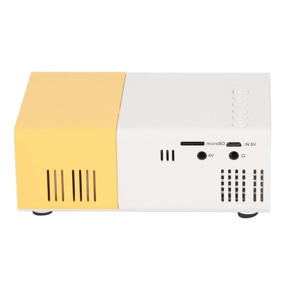 Proyector De Bolsillo, 1080p Amarillo Reflexión Difusa Imágenes Móvil Misma Pantalla Soporte 23 Idiomas Mini Proyector Con Altavoces Para Exteriores Para Dormitorio