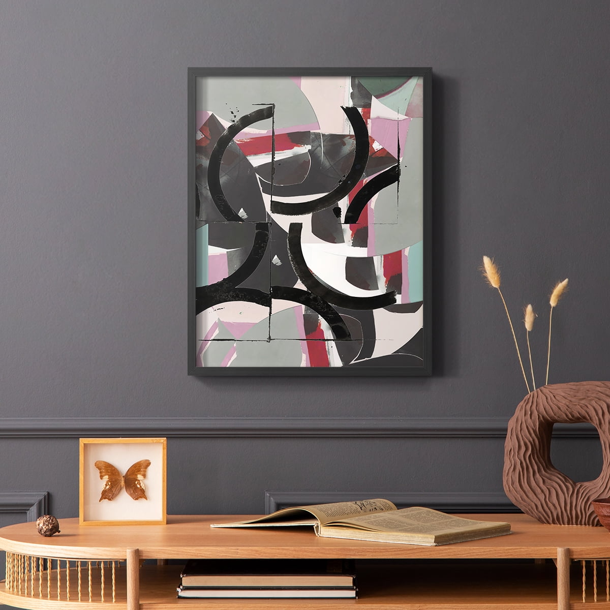 Cartissi Space II Framed Print in Black Solid Wood Framed Print No Nail Hanging