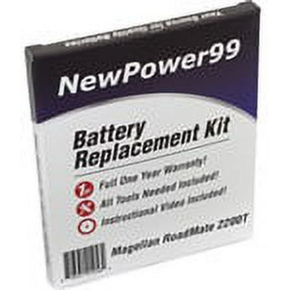 Magellan Roadmate 2200T Battery Replacement Kit with Tools, Video Instructions, Extended Life Battery and Full One Year Warranty
