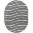 thumbnail image 5 of Contemporary Area Rug Shag Thick (6'7'' x 9'6'' Oval) Stripe Gray, Cream Living Room Easy to Clean, 5 of 5