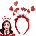 thumbnail image 1 of Heart Designed Headband Headdress for Valentine's Day Party Felt Red Decorative 1Set, 1 of 4