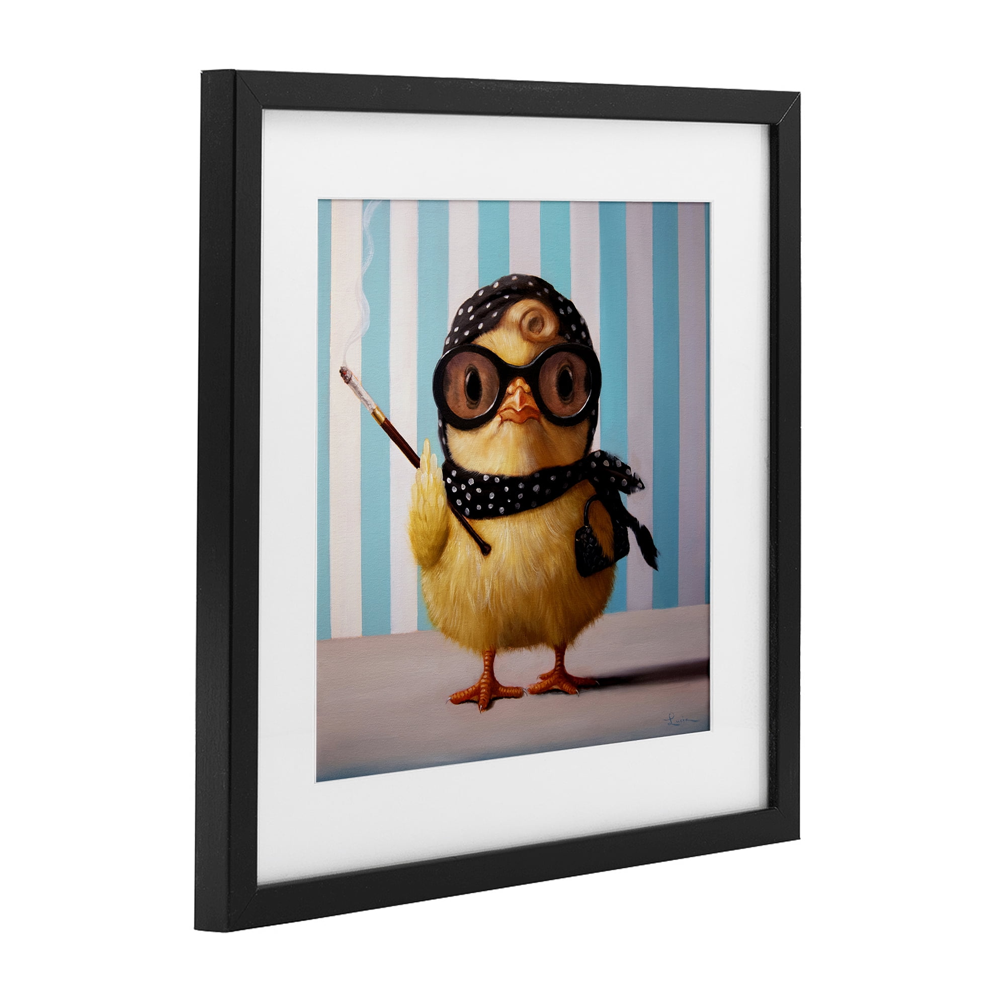 Stupell Industries Audrey Henburn Famous Chick Black Framed Print Under Glass, design by Lucia Heffernan