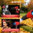 thumbnail image 6 of Cordless Leaf Blower, 95,000RPM 110MPH Leaf Blower with 2×4.0Ah Batteries and Charger, Handheld Blower for Patio Cleaning Blowing Leaves & Dust, Red, 6 of 11