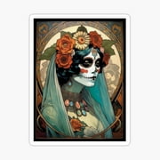 KIRAKIRA Art Nouveau La Catrina Day of the Dead Portrait No.2 Sticker