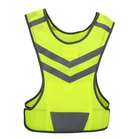 Hola Vis Running Chalecos de Seguridad Para Hombres Poliéster Fluoresnt Amarillo Alta Visibilidad Chaleco de Seguridad Reflectante Ajustable Para Deportes Al Aire Libre
