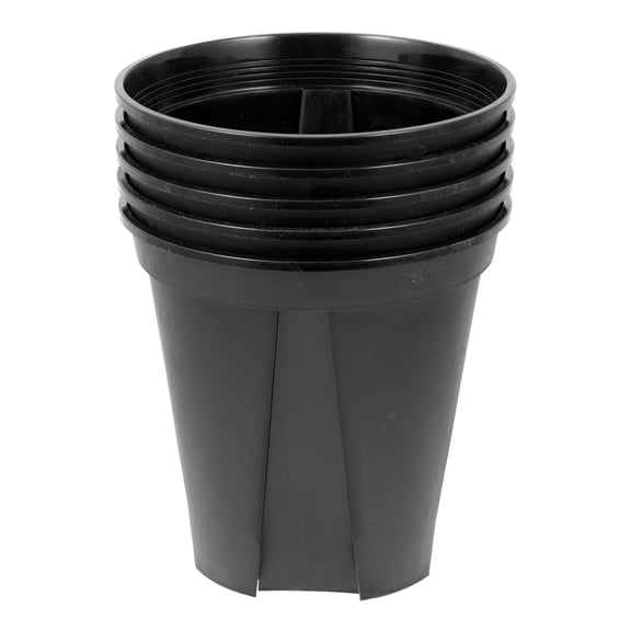5 Pcs Green Dill Plastic Flower Pot Hydroponic Plants Terracotta Vases Succulent Planters Black