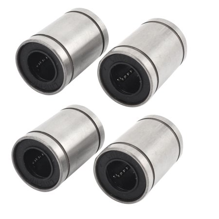 Linear Bearing - 4 Pcs Silver Tone LM12UU 12mm x 21mm x 30mm Cylinder Shaped Linear Ball Bearing