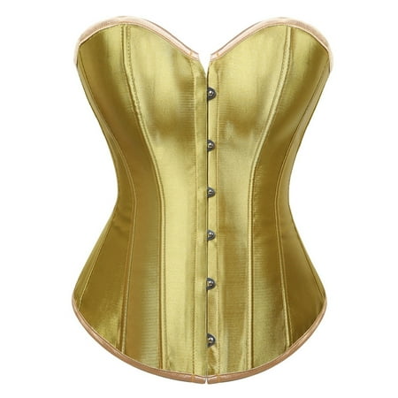 yunLCZ Shapewear for women Women s Overbust Sweetheart Lace Up Plastic Bones Corset Bustier Top Black Corset Vintage Satin Underbust Corset Party Cosplay