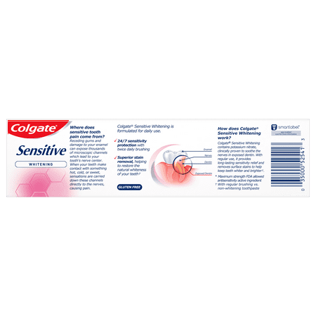 Colgate Sensitive Whitening Toothpaste, Sensitive Teeth Toothpaste, Mint, 6 Oz Tube