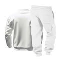 thumbnail image 4 of YueHuiYing Men's Tracksuit 2 Piece Sweatsuit Track Suit Zipper Long Sleeve Tops Jogging Pants Casual Outfits For Men's White XL, 4 of 9