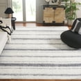 thumbnail image 2 of SAFAVIEH Border & Stripe Jerred Striped Shag Area Rug, Ivory/Grey, 8' x 10', 2 of 8