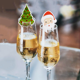 thumbnail image 2 of Adornos navideños para el hogar, gorro de Papá Noel, vino, 10 piezas/juego, copa de Navidad, tarjeta de cristal, adornos de decoración, Navidad, Año Nuevo 2024, 2 of 5