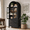 Black, variant on Homy Casa 71" Tall Arched Kitchen Pantry Storage Cabinet with Glass Doors 2 Drawers Adjustable Shelves Black