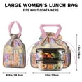 thumbnail image 5 of Pioneer Flower Drawstring Lunch Bag Women - Drawstring Lunch Bag Insulated for Work Office - Stain-Resistant Large Lunchbags for Women with Multi-Pockets, 5 of 6