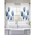 thumbnail image 6 of Sheer Curtain Panels Blue Tulip Rod Pocket Voile Window Curtains Floral Plant Window Treatments Ligh Filtering Privacy Curtain Drapes for Bedroom Living Room 2 Panel Set 45 Inch Length, 6 of 9