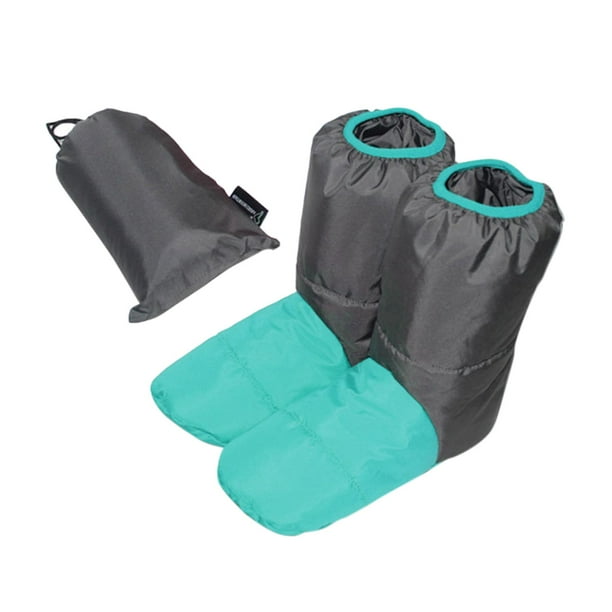 Botines de plumón, pantuflas para dormir de invierno, botas cálidas, pantuflas antideslizantes y cómodas Azul Zulema botines de plumas al aire libre