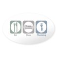 thumbnail image 1 of CafePress - Eat Sleep Plumbing Oval Sticker - Sticker (Oval), 1 of 1