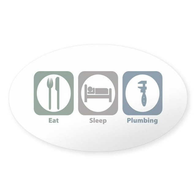 CafePress - Eat Sleep Plumbing Oval Sticker - Sticker (Oval)