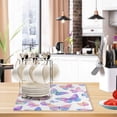 thumbnail image 2 of Qxltty Colorful Butterflies Leather Drying Mat for Kitchen Countertops Coffee Mats Hide Stain Quickly Absorbs Water Tableware Decor, 2 of 6