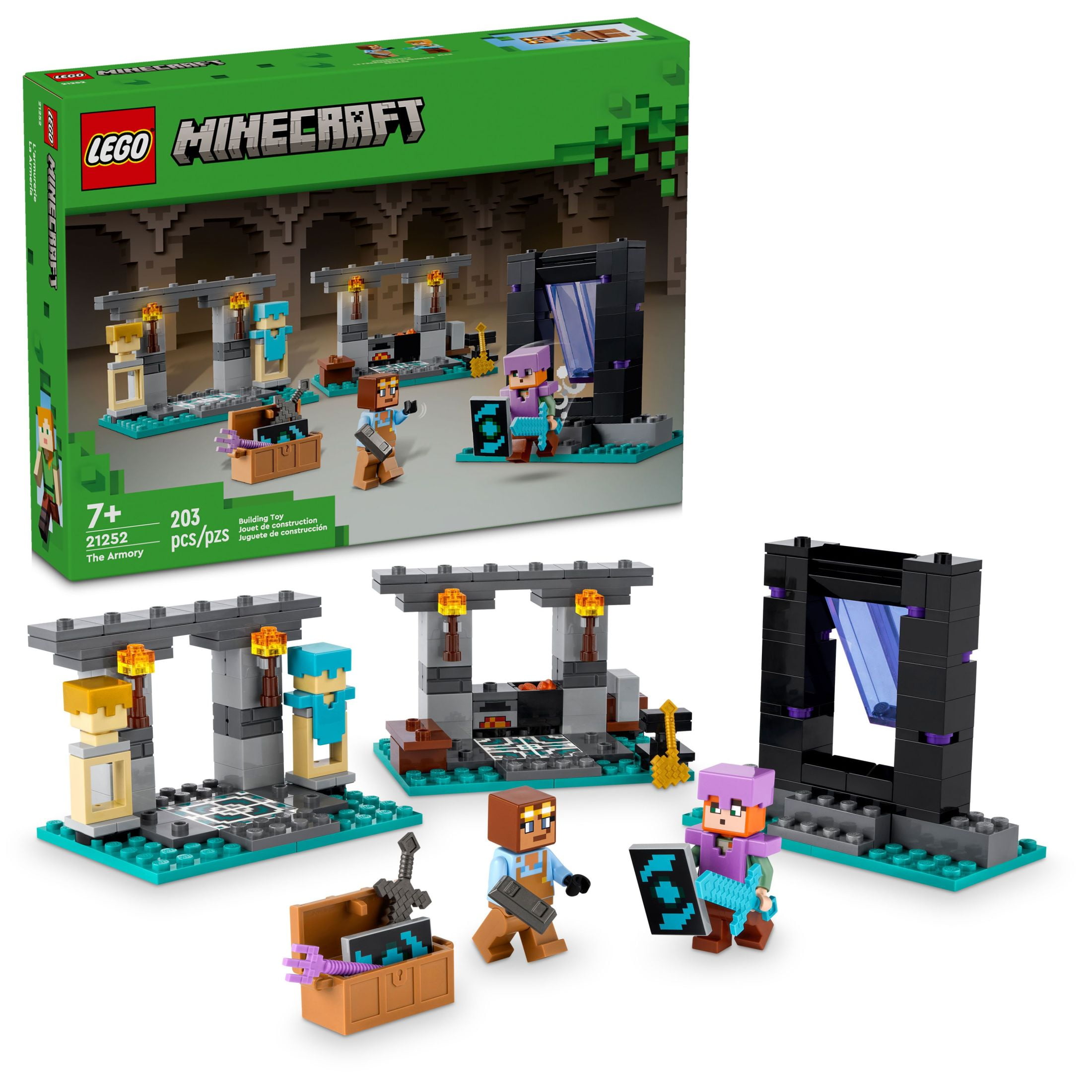 LEGO Minecraft Building Set The Swamp Adventure with Crafting Table Alex Figure Accessories 21240 Walmart
