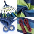 thumbnail image 3 of Hamaca Columpio Doble de Algodón 200 x 150 cm 2 Personas Grande Antivuelco Brasileña con Barra Separadora, Carga 200 kg para Camping Jardín con Bolsa de Transporte Correas para Árboles, 3 of 5