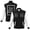 Black, variant on Womens Color Block Raglan Sleeve Varsity Jacket Snap Button Stand Collar Casual Baseball Coat With Front Pockets Blue XXL