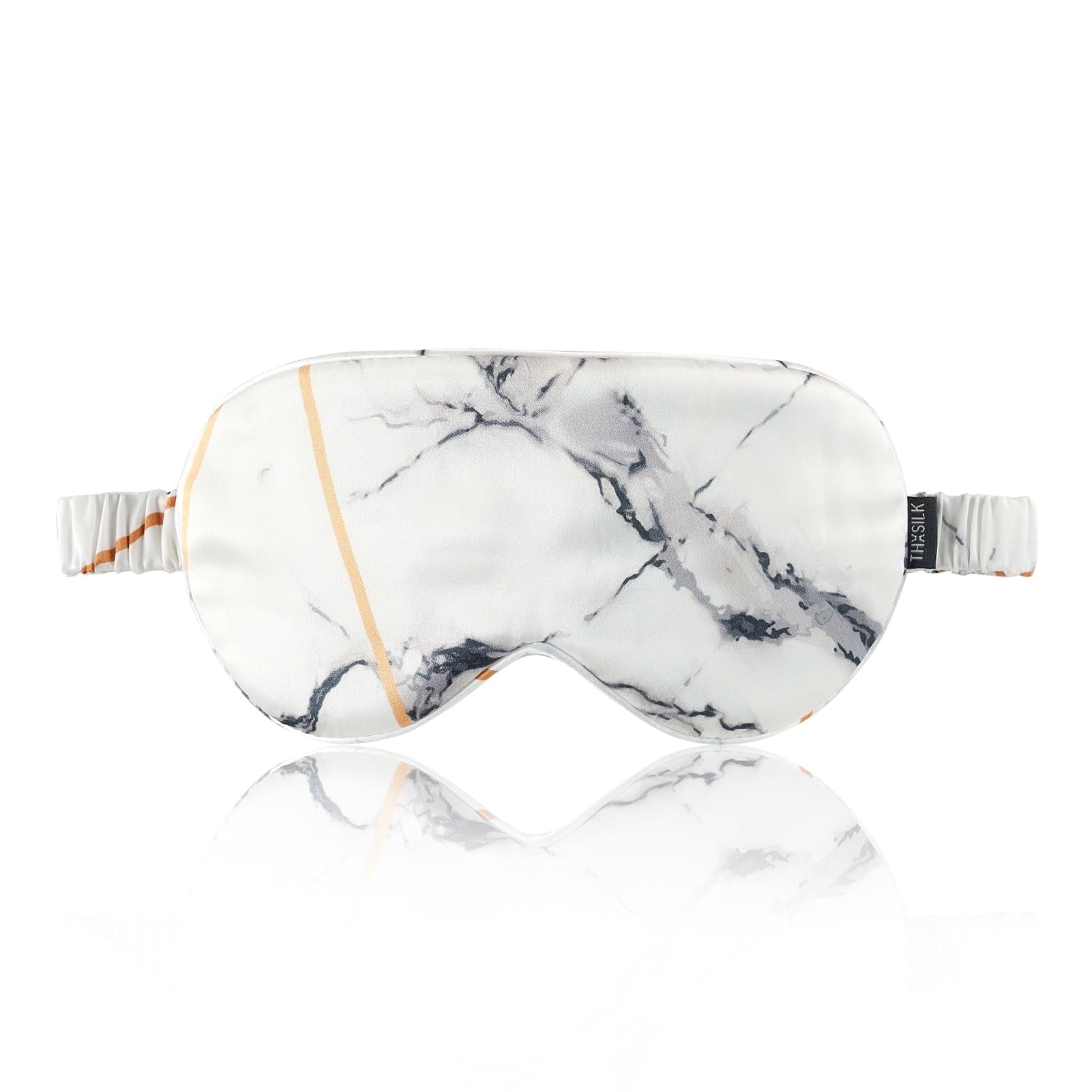 THXSILK Silk Night Eye Shade, 19 Momme Mulberry Silk Eye Mask, 100% Real Natural Pure Silk Eye Sleep Shade Cover, Geometric Marble