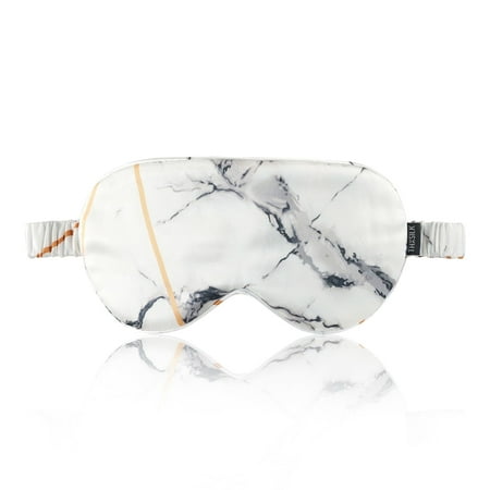 THXSILK Silk Night Eye Shade, 19 Momme Mulberry Silk Eye Mask, 100% Real Natural Pure Silk Eye Sleep Shade Cover, Geometric Marble