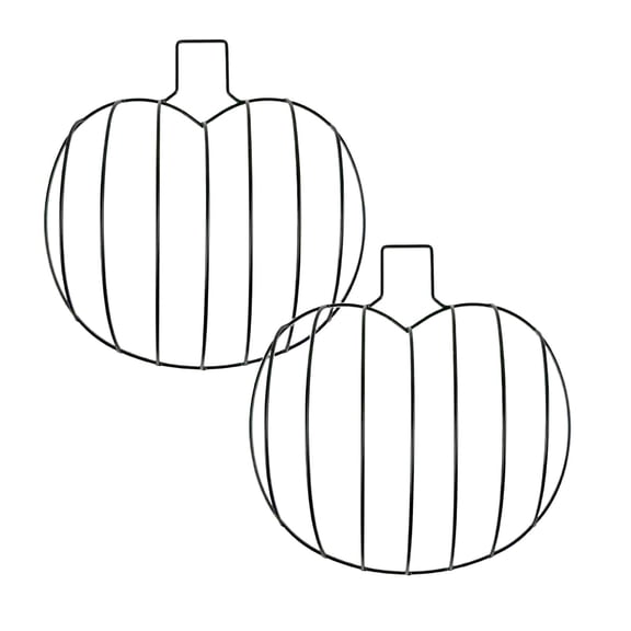 2Pcs Halloween Decorations Pumpkin Metal Wire Frame For Diy Crafts Floral Design For Autumn Thanksgiving Unique Pumpkin Shape For Home Garden Projects Wreath