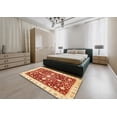 thumbnail image 5 of Ahgly Company Machine Washable Indoor Round Abstract Mustard Yellow Area Rugs, 6' Round, 5 of 7