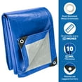 thumbnail image 6 of Heavy Duty Tarp 16 x 12 ft, Waterproof Tarps with Grommets Every 19.7", 10 Mil Thick Protective Tarps Cover, Large Multi-Purpose Tarps for Home,Boats,Cars,Camping,Protective Cover, (Blue), 6 of 7