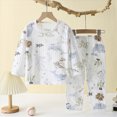 thumbnail image 2 of NOLDARES Toddler Baby Boy Fall Clothes Long Sleeve Sweatshirts Pants Set Infant Winter Outfits(M546-Sky Blue), 2 of 4