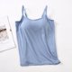 thumbnail image 1 of Camisola modal con almohadilla para el pecho, ropa interior inalámbrica, copa integrada, camiseta de fondo ajustado, tirantes finos ajustables para mujer, 1 of 6