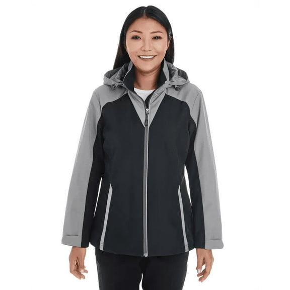 NE700W Ladies Interactive Colorblock Shell Reflective Panels Blk/Grp/Grp XS