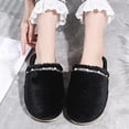 thumbnail image 5 of HNMKIU Elegant Women's Cozy Home Slippers Warm Flat Scuff with Rhinestone Detail for Autumn Winter Relaxation Z01_Black,6.5, 5 of 7