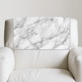 thumbnail image 5 of COEQINE Recliner Headrest Cover PU Leather Chair Headrest Cover Furniture Protector Decorative Head Rest Covers for Recliner/Sofa/Couch/Loveseat, 17x27 Inch, Marble White Gray, 5 of 7