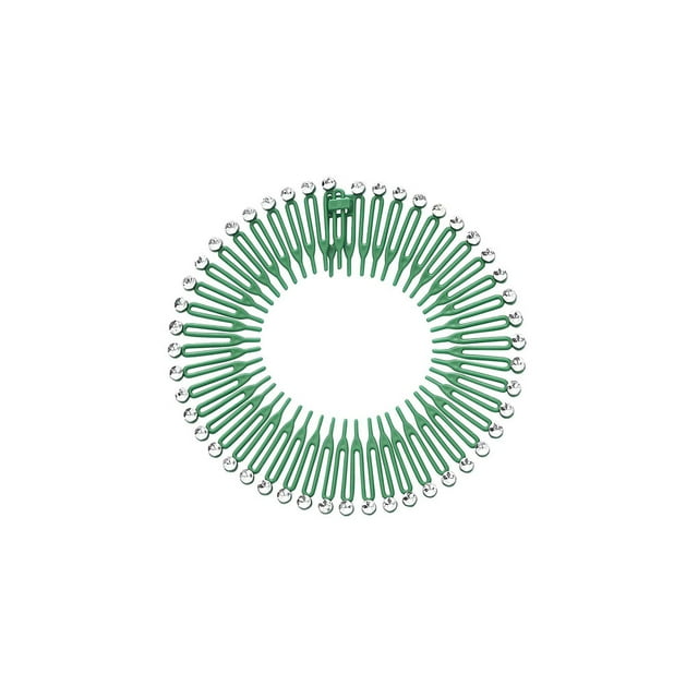 Soidarity Peine elástico entrelazado con circulares completos, peines flexibles para niñas, banda para la cabeza, accesorios de peluquería Cuidado del cabello Verde negruzco Soidarity CE012375-10