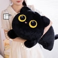 thumbnail image 4 of Peluche de gato acostado de dibujos animados de 50-90 cm, almohada larga de peluche, peluche de animal negro y gris, cojín para dormir, regalo de Navidad, 4 of 5